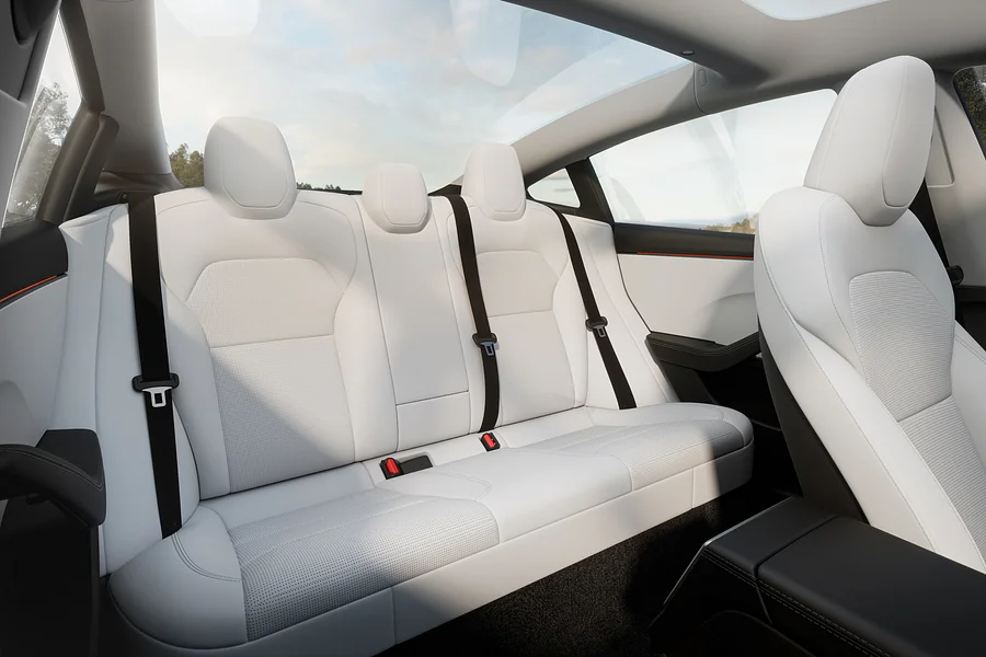 New 2024 Tesla Model 3 interior rear